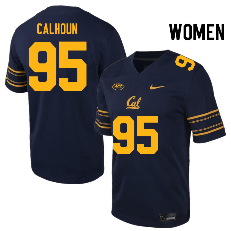 Women #95 Akili Calhoun California Golden Bears ACC Conference College Football Jerseys Stitched Sal